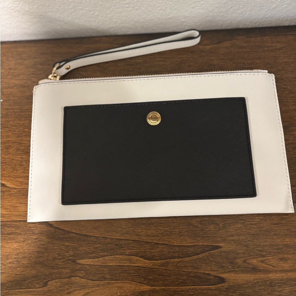Michael Kors Black and White Wristlet EUC